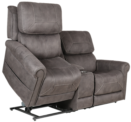 THEOREM Kennington Twin Seat Dual Motor Power Lift Recliner With Headrest And Storage