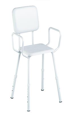 K CARE Shower Stool Padded Back Rest Padded Seat Arms