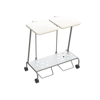 KERRY Linen Trolley Double Foot Operated Lid Stainless Steel