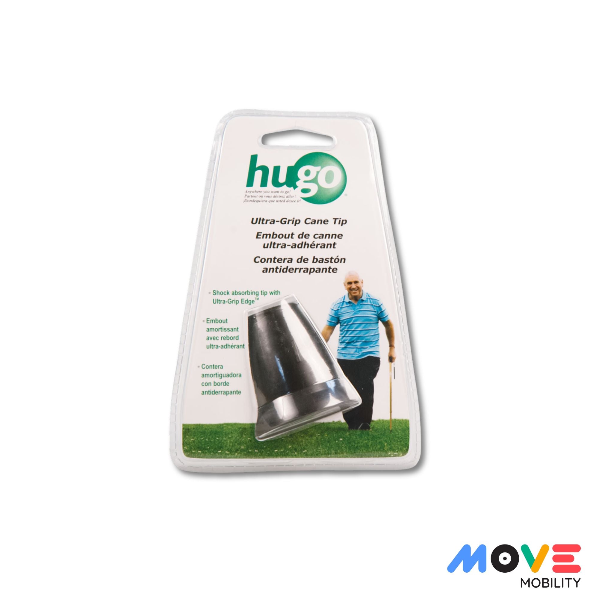 Hugo Cane HUGO Ultra Grip Cane Tip – Shock Absorbing Walking Cane Accessory ...