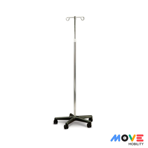 CARE QUIP IV Pole Adjustable Chrome Steel With Plastic Base