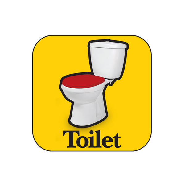 BETTERLIVING Toilet Sticker Orientation Signage Yellow