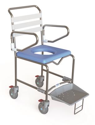 TRANSIT MOBILE Shower Commode With Slideout Footplate - 445MM