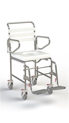 KCARE Transit Folding Mobile Shower Commode With Swingaway Footrest - 445MM