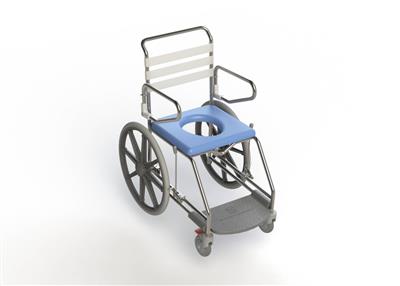 KCARE Self Propel Mobile Shower Commode With Weight Bearing Footplate - 445MM