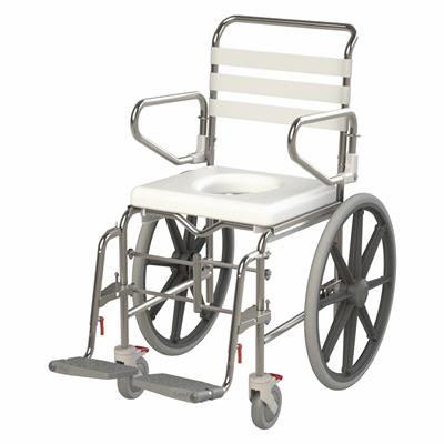 KCARE Self Propel Folding Mobile Shower Commode With Swingaway Footrest - 445MM